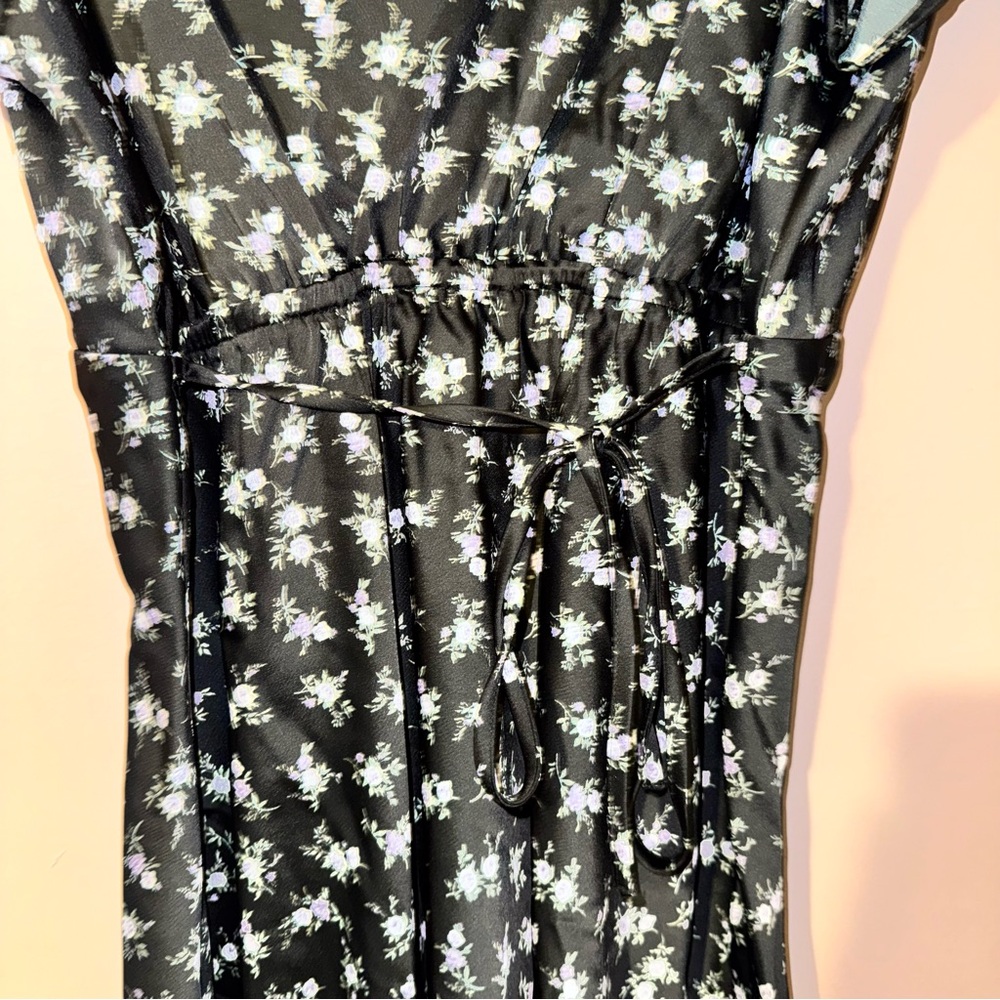 And Now This Macy’s Black Satin Floral Lace Trim Maxi Slip Dress Size XL NWT! - Picture 8 of 9